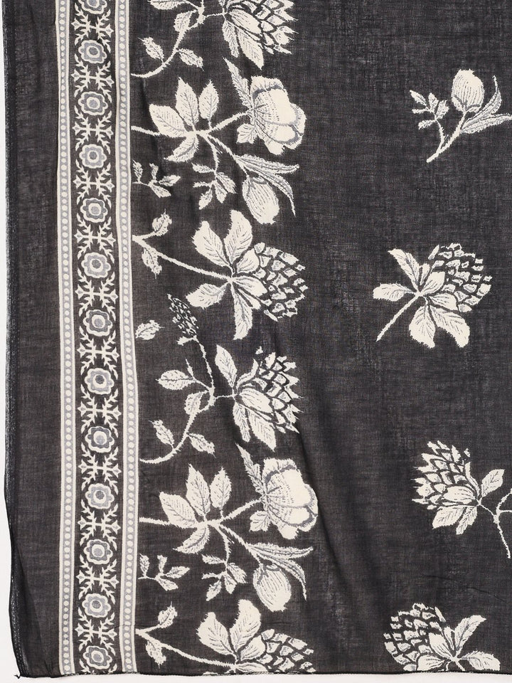 Digital Printed Cotton Blend Kurta With Pant &amp; Dupatta