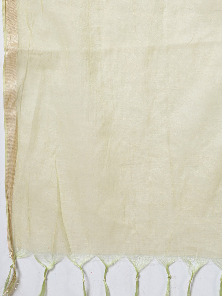 Plain Cotton Kurta With Pant &amp; Dupatta