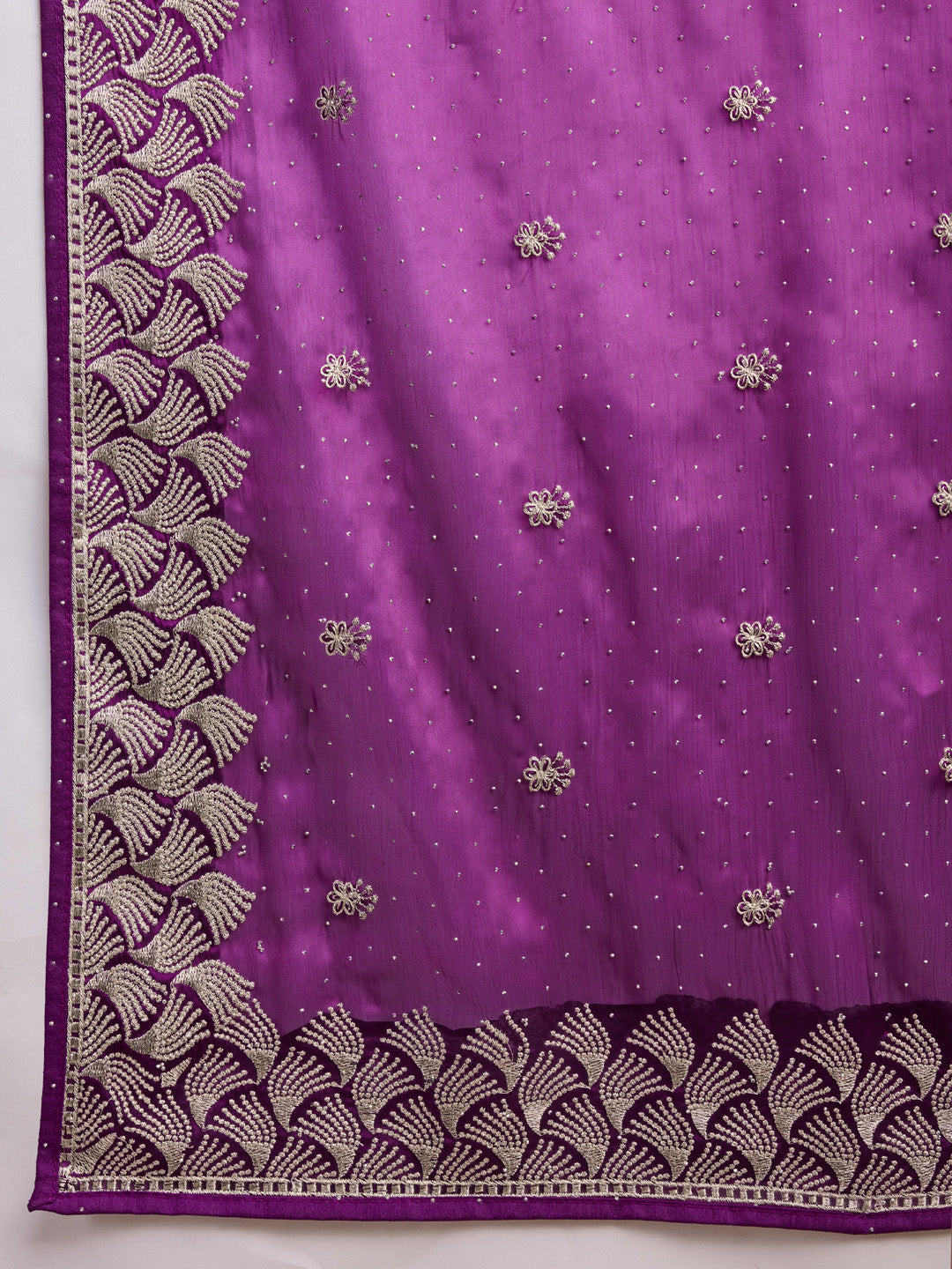 Embroidered Linen Blend Saree
