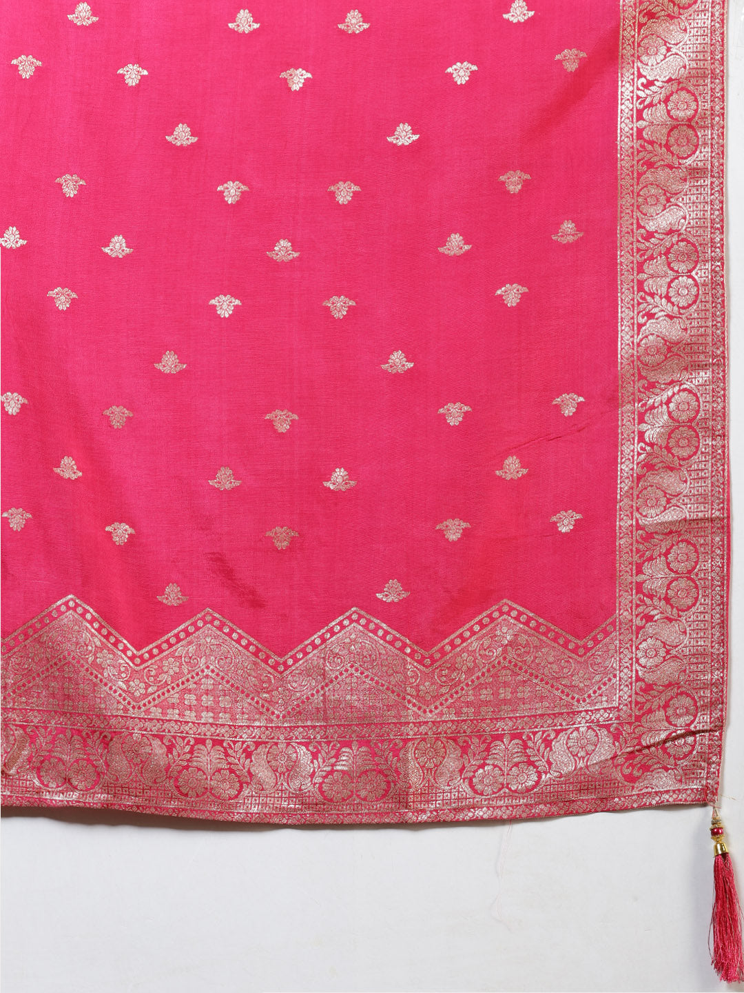 Banarasi Weave Art Silk Kurta With Pants &amp; Dupatta
