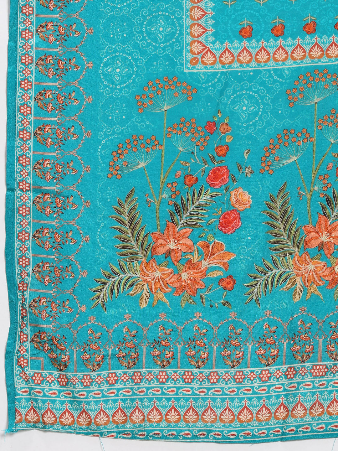 Printed Muslin Kurta With Pants & Dupatta