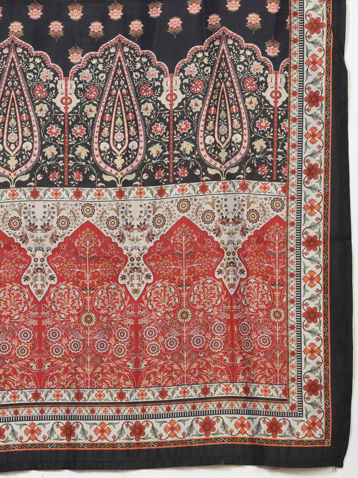 Printed Cotton Blend Kurta With Pants &amp; Dupatta