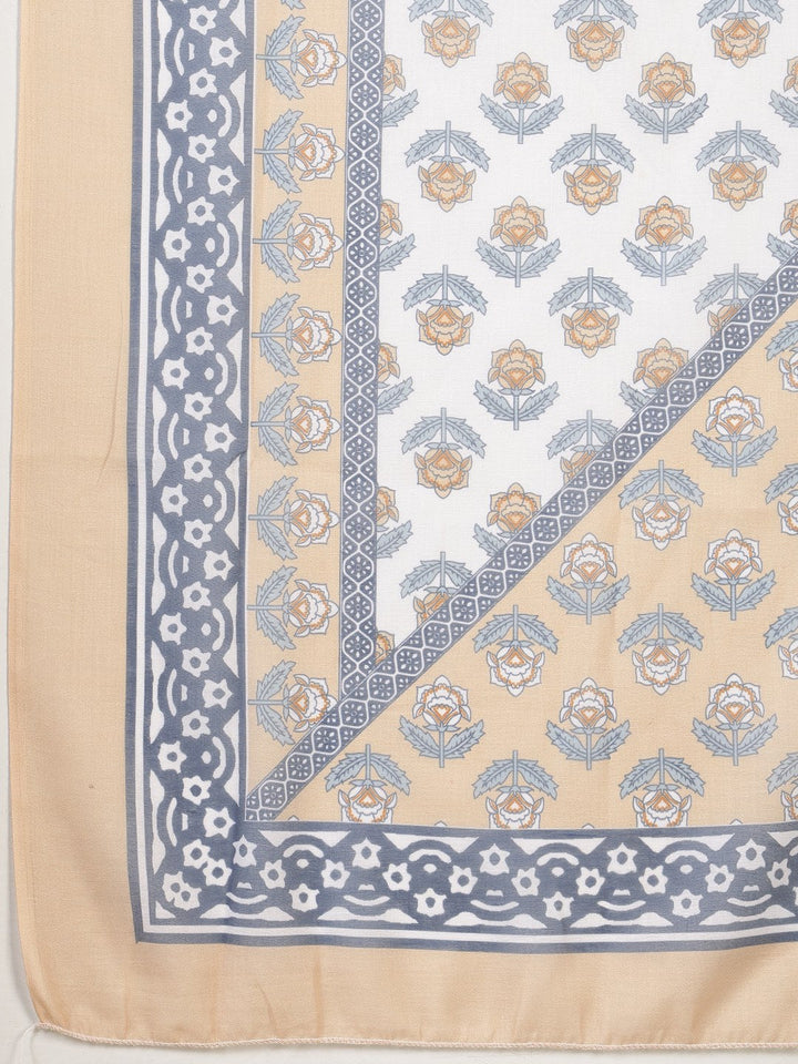 Printed Cotton Blend Kurta With Pant &amp; Dupatta