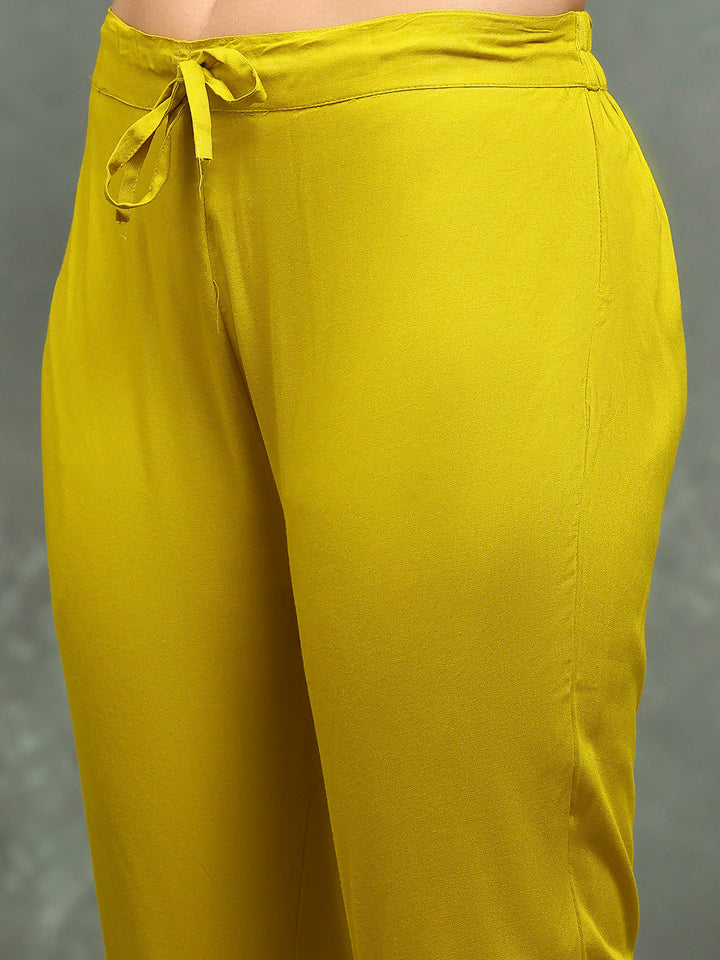 Printed Cotton Blend Kurta With Pants &amp; Dupatta