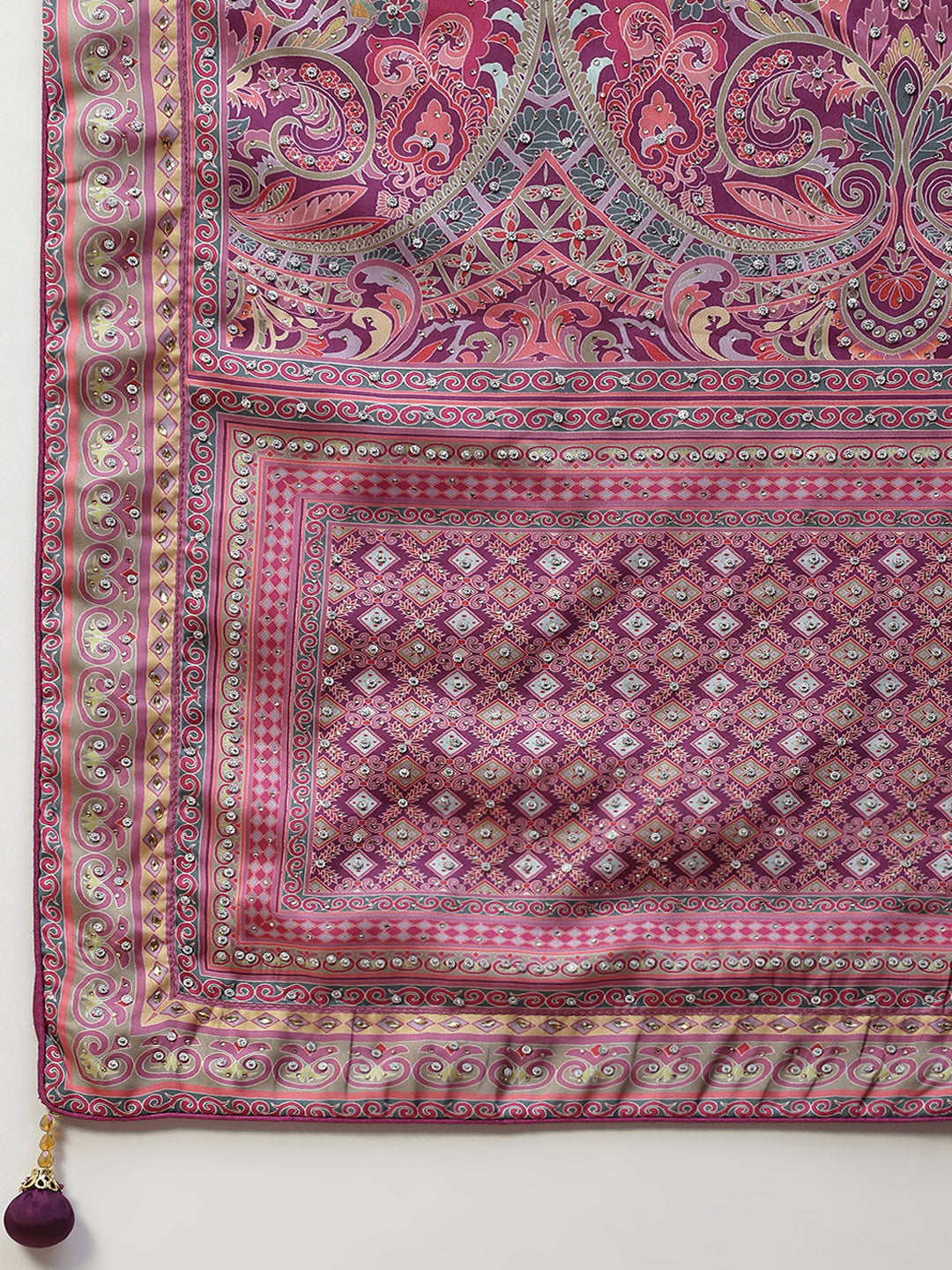 Printed & Thread Embroidered Choli With Unstitched Lehenga & Dupatta