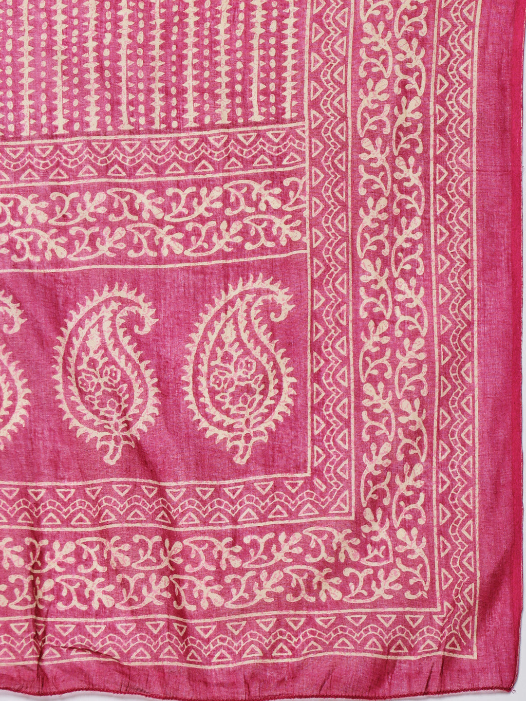 Printed Cotton Blend Kurta With Pants & Dupatta