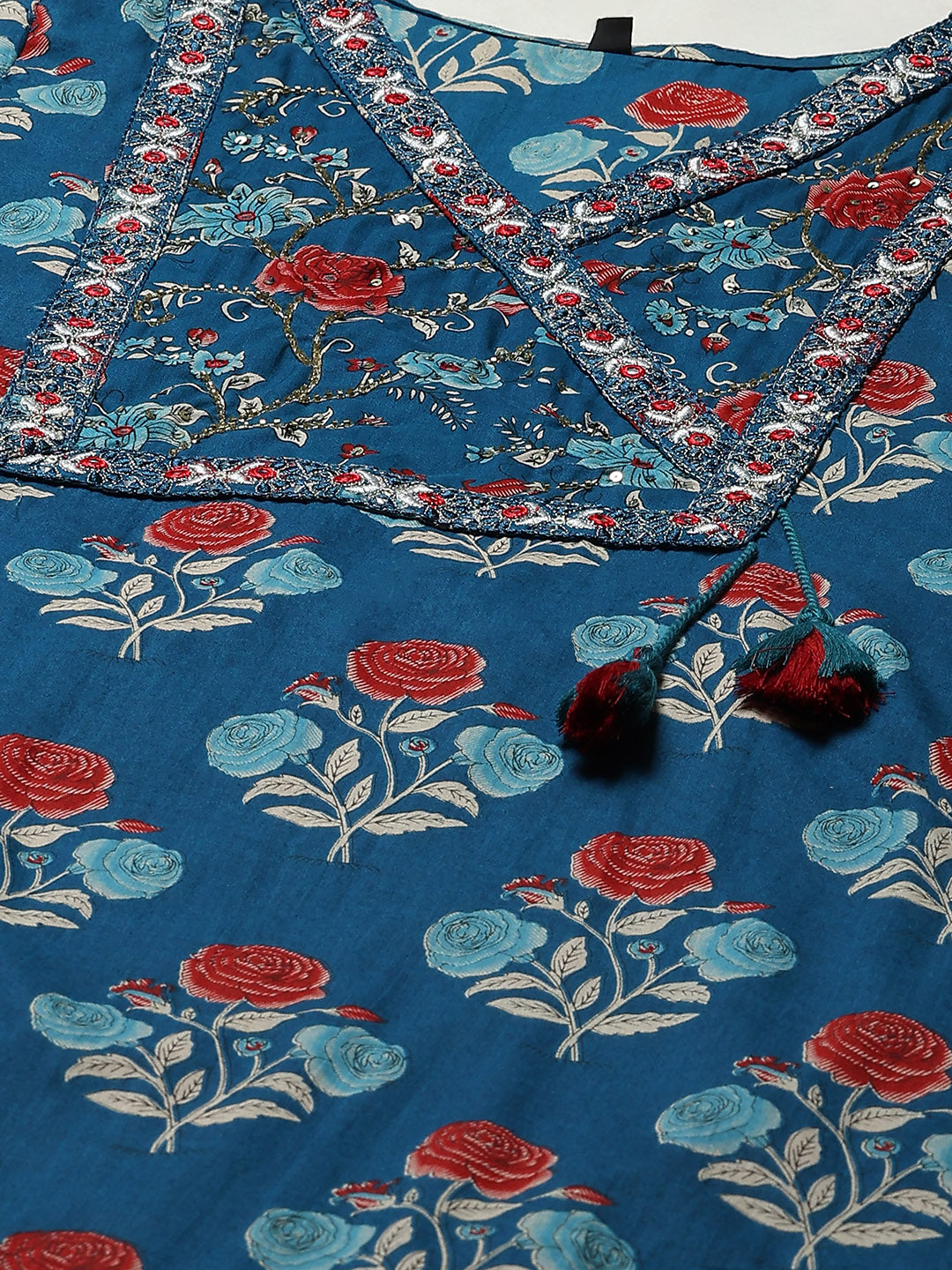Printed Cotton Kurta With Pant &amp; Dupatta