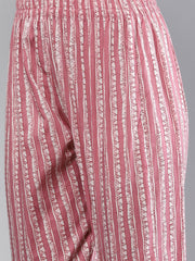 Printed Cotton Blend Kurta With Pants & Dupatta