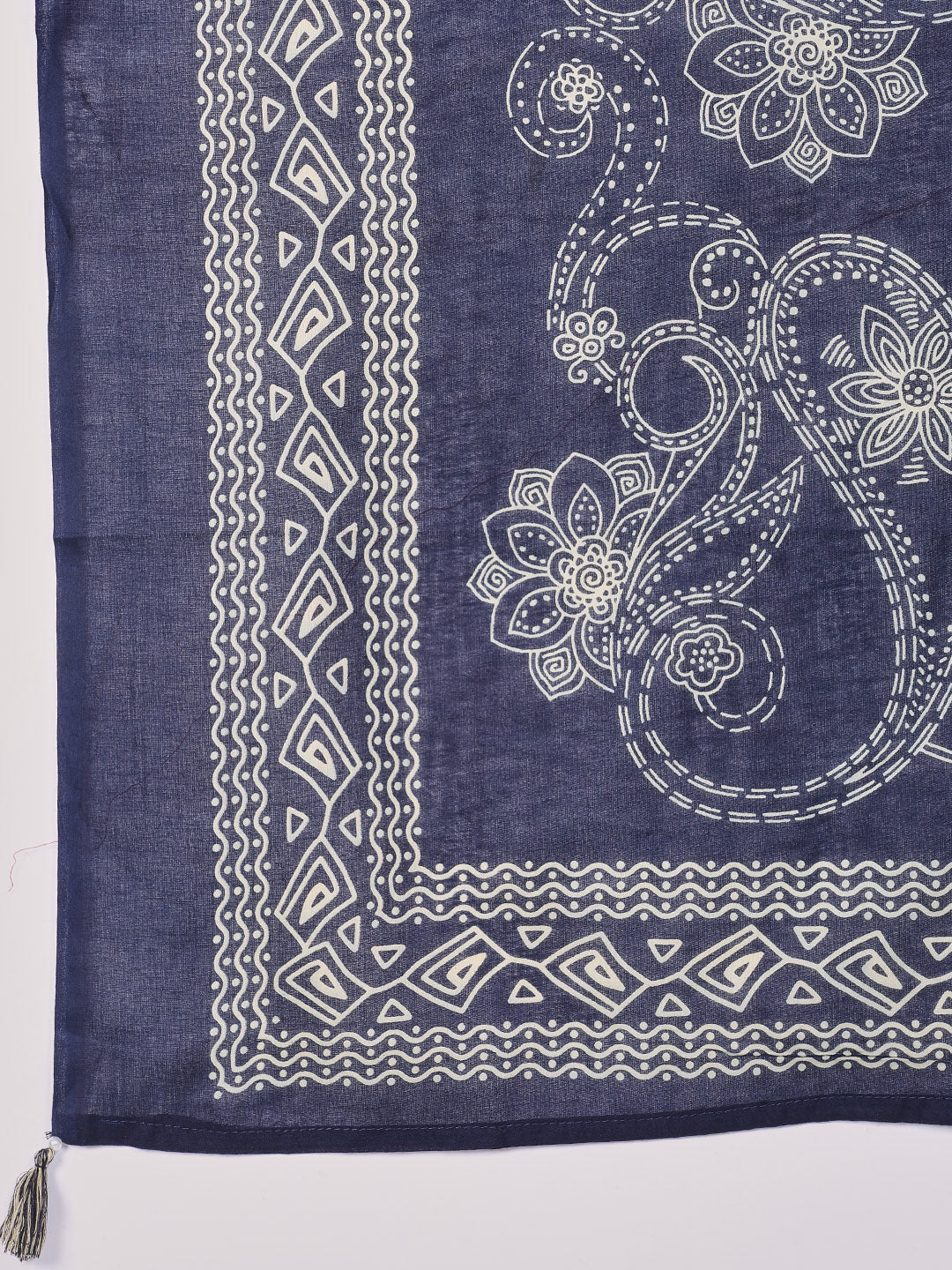 Printed Cotton Blend Kurta With Pants & Dupatta