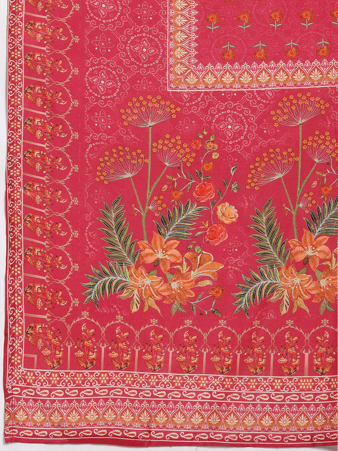 Printed Muslin Kurta With Pants & Dupatta