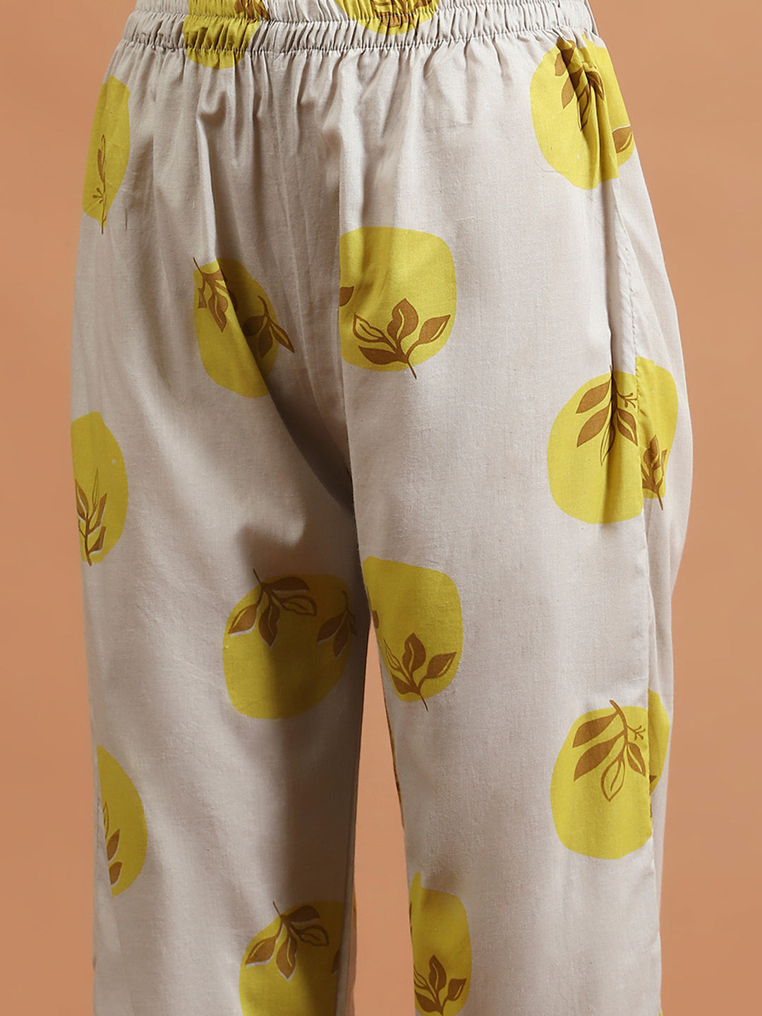 Printed Cotton Blend Kurta With Pants