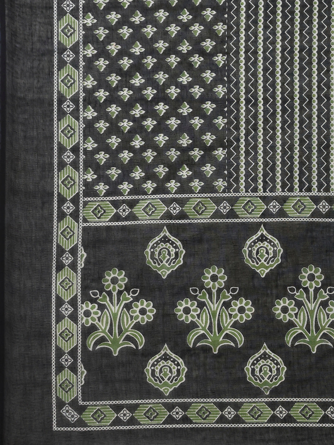 Printed Cotton Blend Kurta With Pants & Dupatta