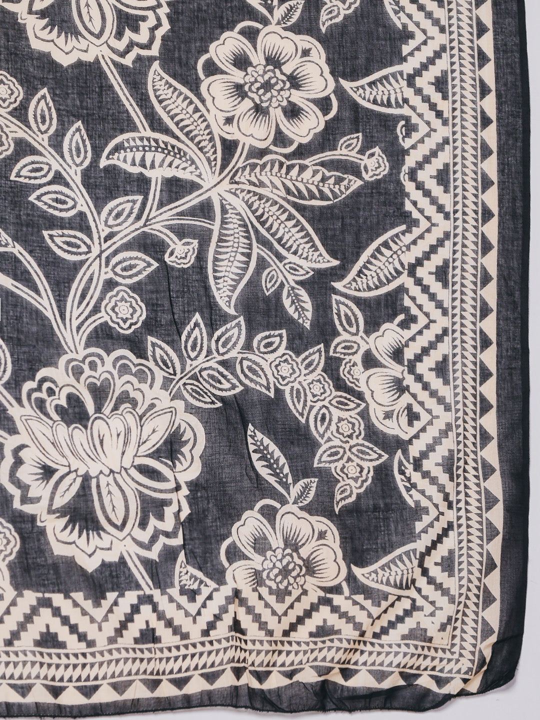 Printed Cotton Blend Kurta With Pants & Dupatta