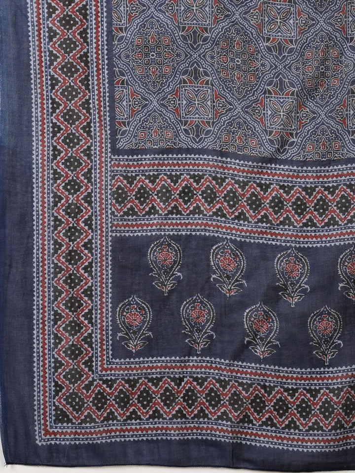 Printed Cotton Blend Kurta With Pant &amp; Dupatta
