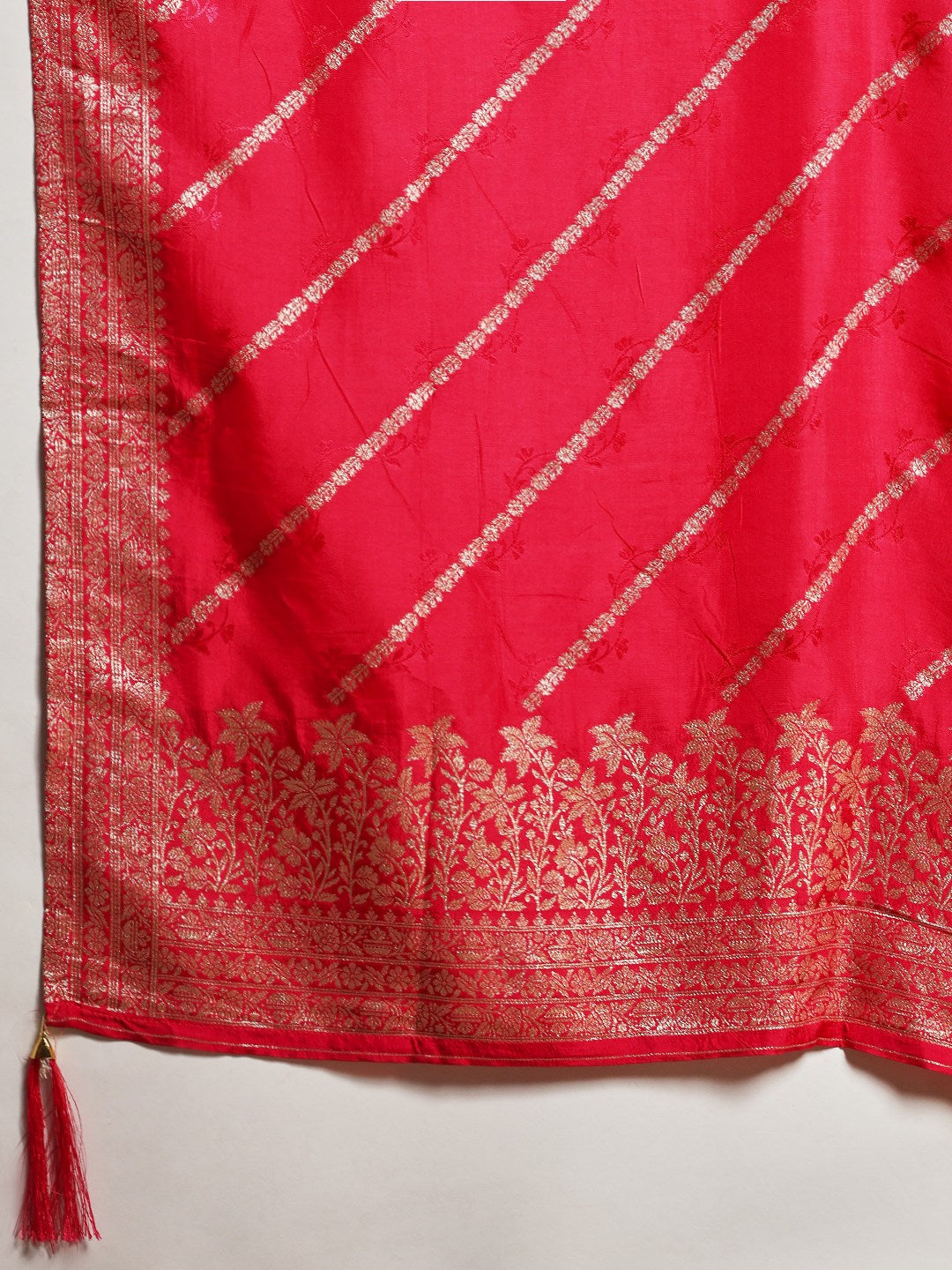 Embroidered Cotton Kurta With Pant &amp; Dupatta
