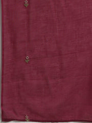 Resham Embroidered Cotton Kurta With Pants & Dupatta