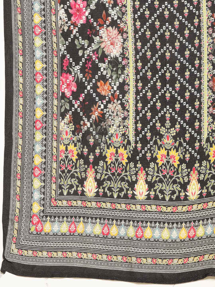 Printed Muslin Suit With Pant &amp; Dupatta