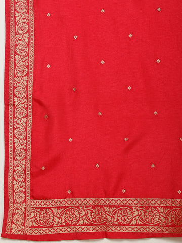 Ethnic Motifs Banarasi Kurta With Pants & Dupatta