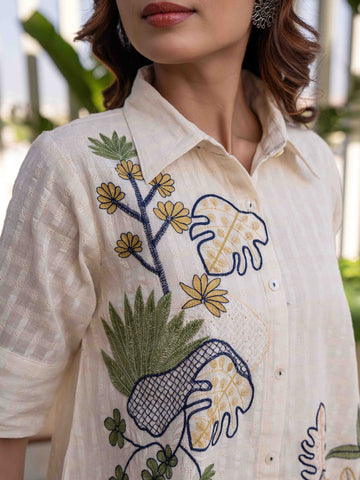 Embroidery Cotton Kurta WIth Pants