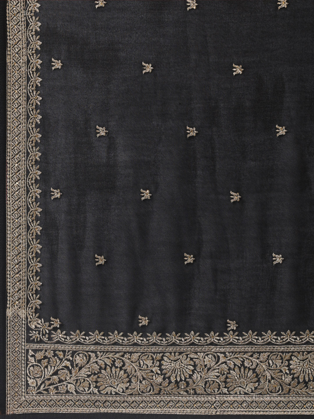 Zari Embroidery Handloom Kurta With Pants &amp; Dupatta