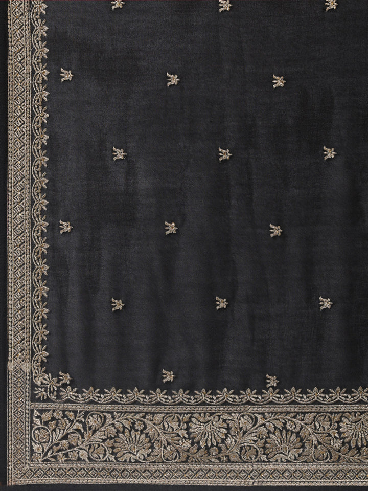 Zari Embroidery Handloom Kurta With Pants &amp; Dupatta