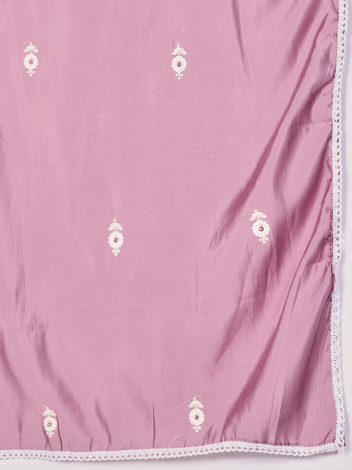 Printed Cotton Blend Kurta With Pants &amp; Dupatta