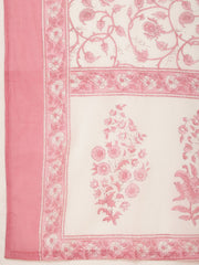 Floral Block Printed Cotton Kurta With Pants & Dupatta