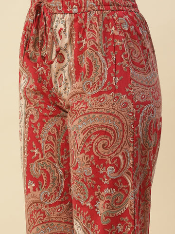 Paisley Printed Cotton Kurta With Pants