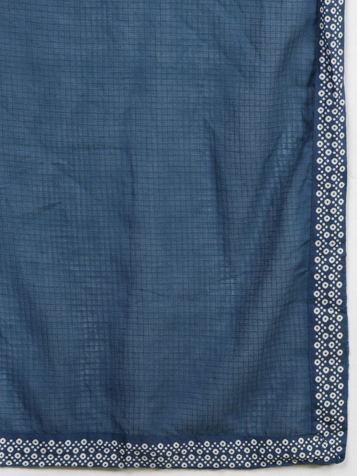 Printed Cotton Blend Kurta With Pants &amp; Dupatta