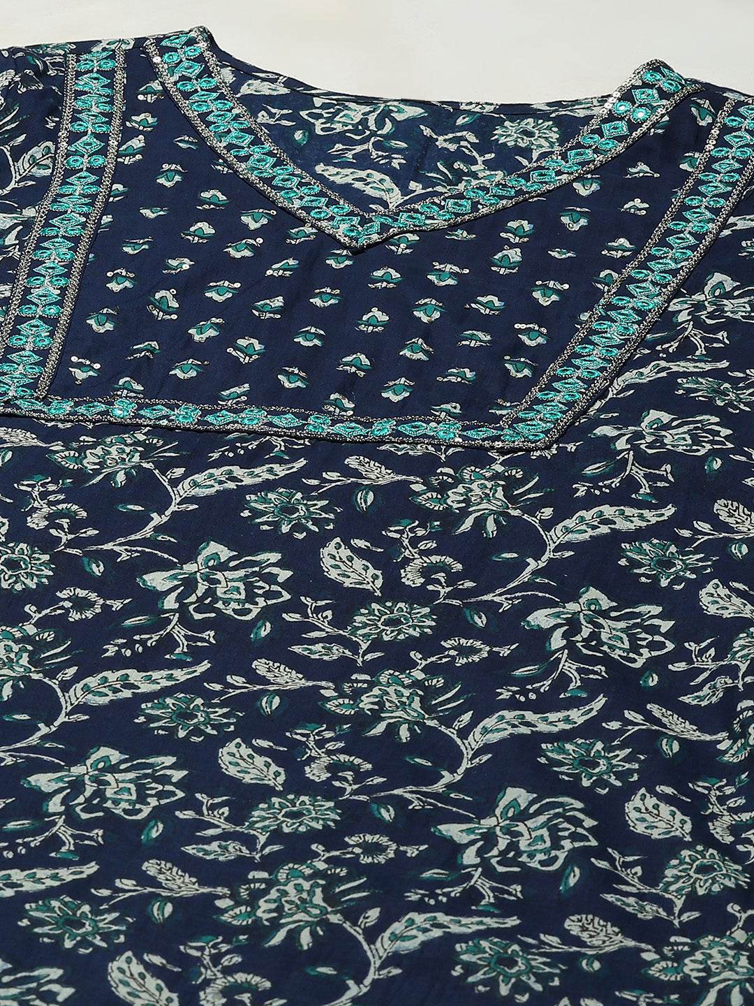 Printed Cotton Kurta With Pant &amp; Dupatta