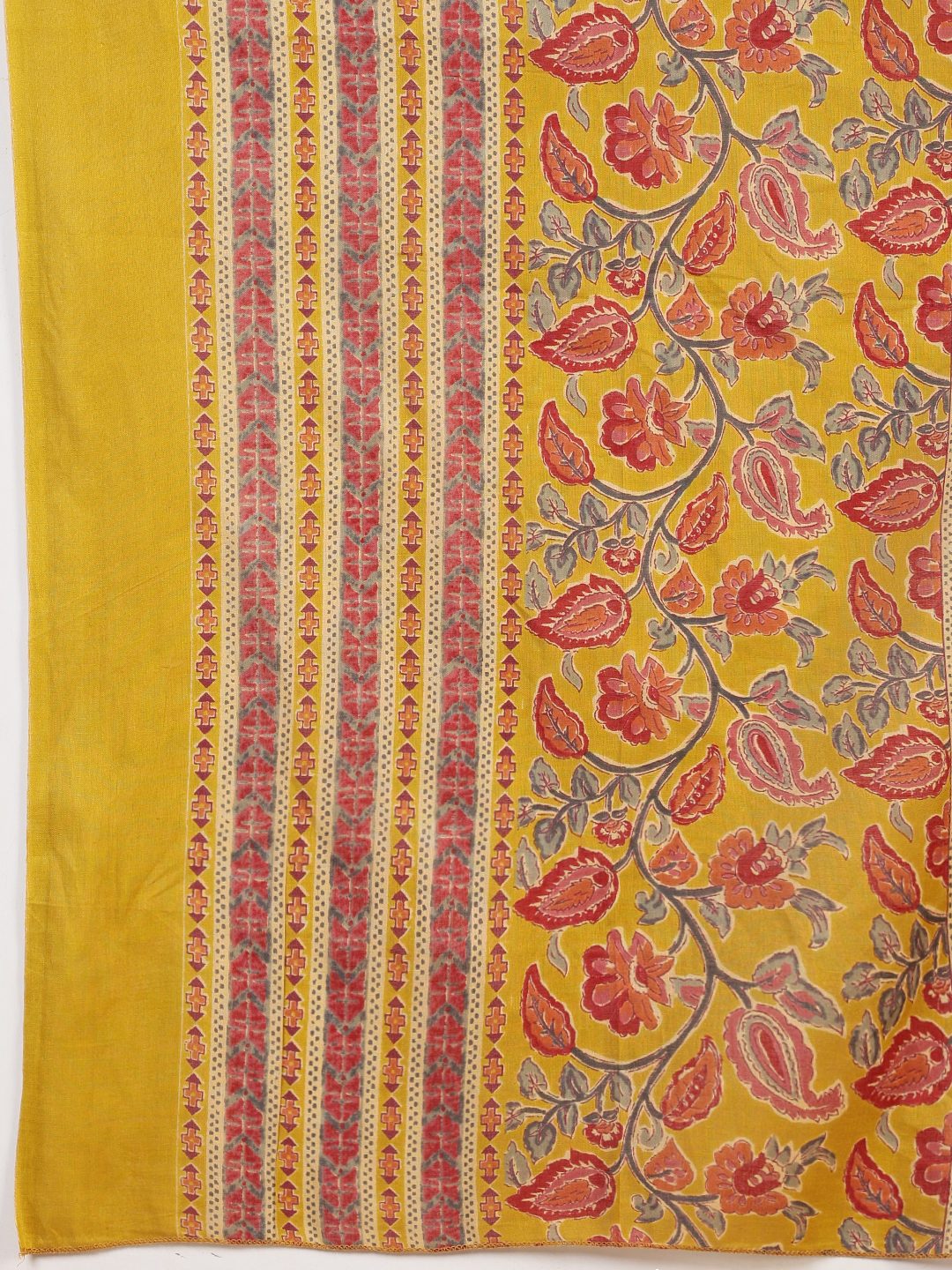 Printed Cotton Blend Kurta With Pant &amp; Dupatta