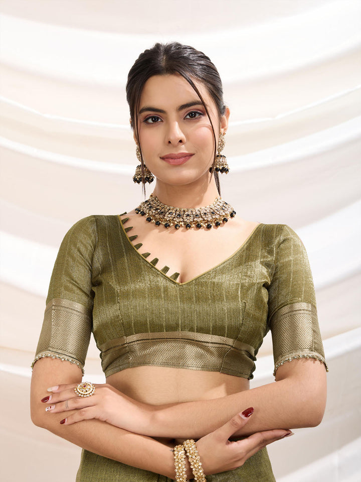 Woven Design Linen Blend Saree