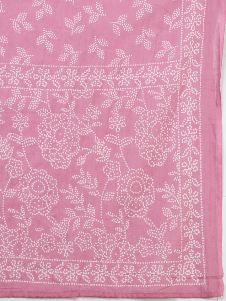 Embroidered Cotton Blend Kurta With Pants &amp; Dupatta
