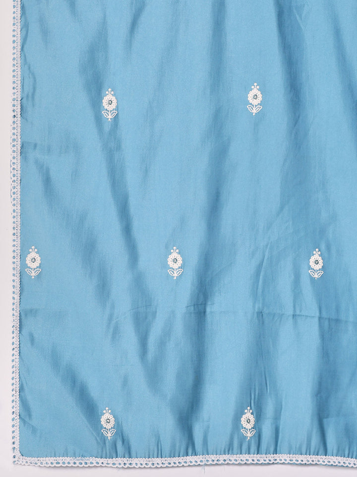 Printed Cotton Blend Kurta With Pants &amp; Dupatta