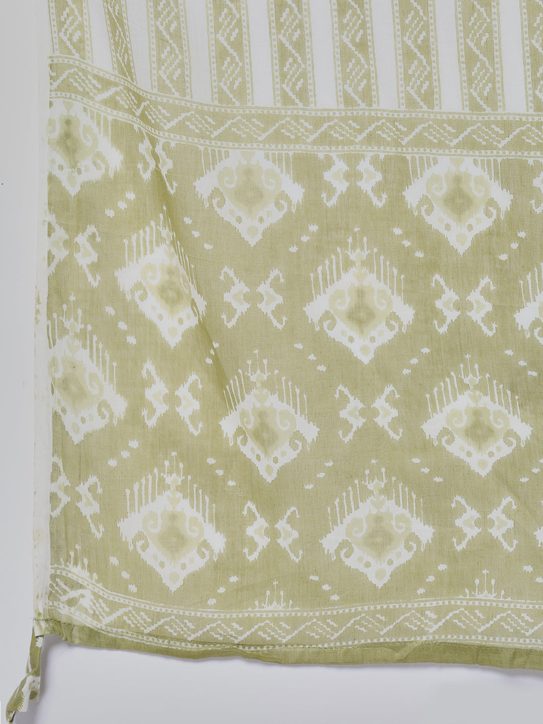 Printed Cotton Blend Kurta With Pants & Dupatta