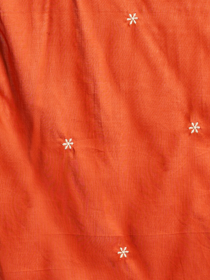 Embroidered Cotton Kurta With Pant &amp; Dupatta