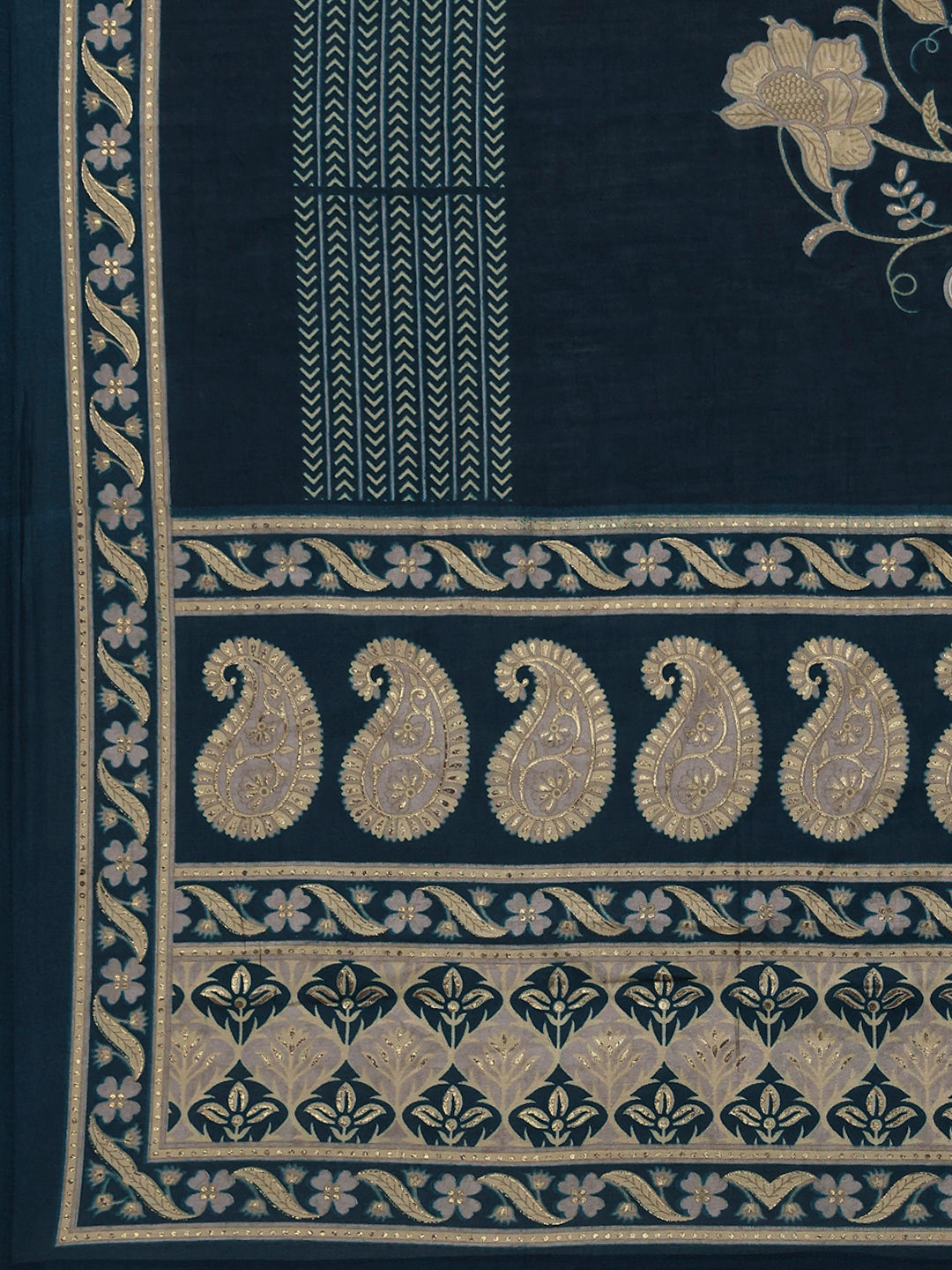 Printed Cotton Blend Kurta With Pants & Dupatta