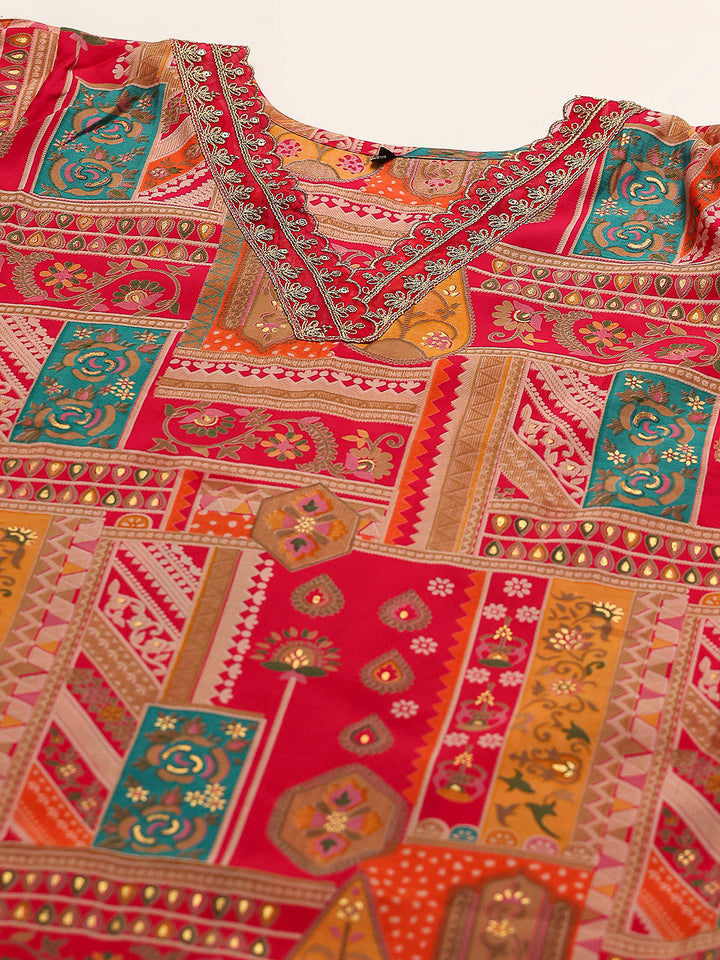 Embroirdred Muslin Kurta With Pants