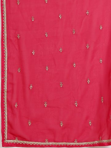 Zari Jaal Embroidery Georgette Kurta With Sharara & Dupatta