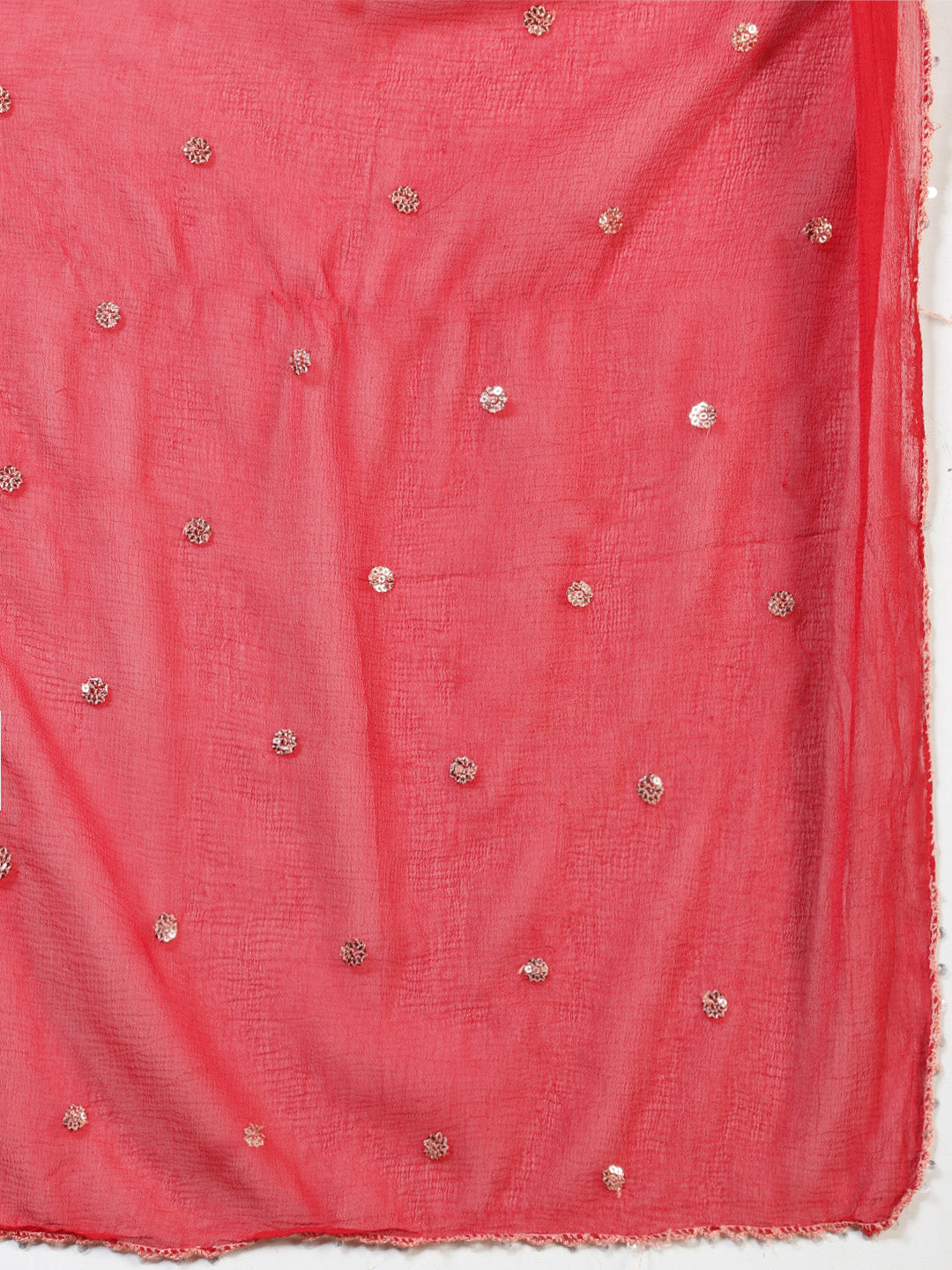 Embroidered Georgette Kurta With Pants & Dupatta