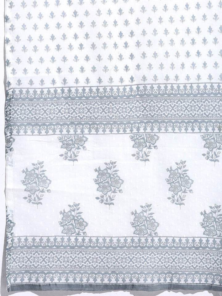 Printed Cotton Blend Kurta With Pant &amp; Dupatta