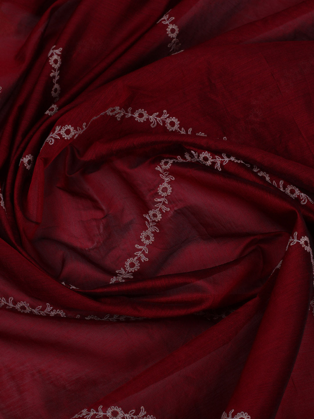 Embroidered Chanderi Kurta With Pant & Dupatta
