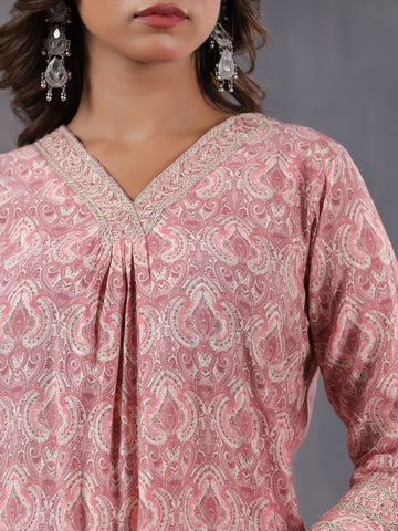 Printed Cotton Kurti With Pants