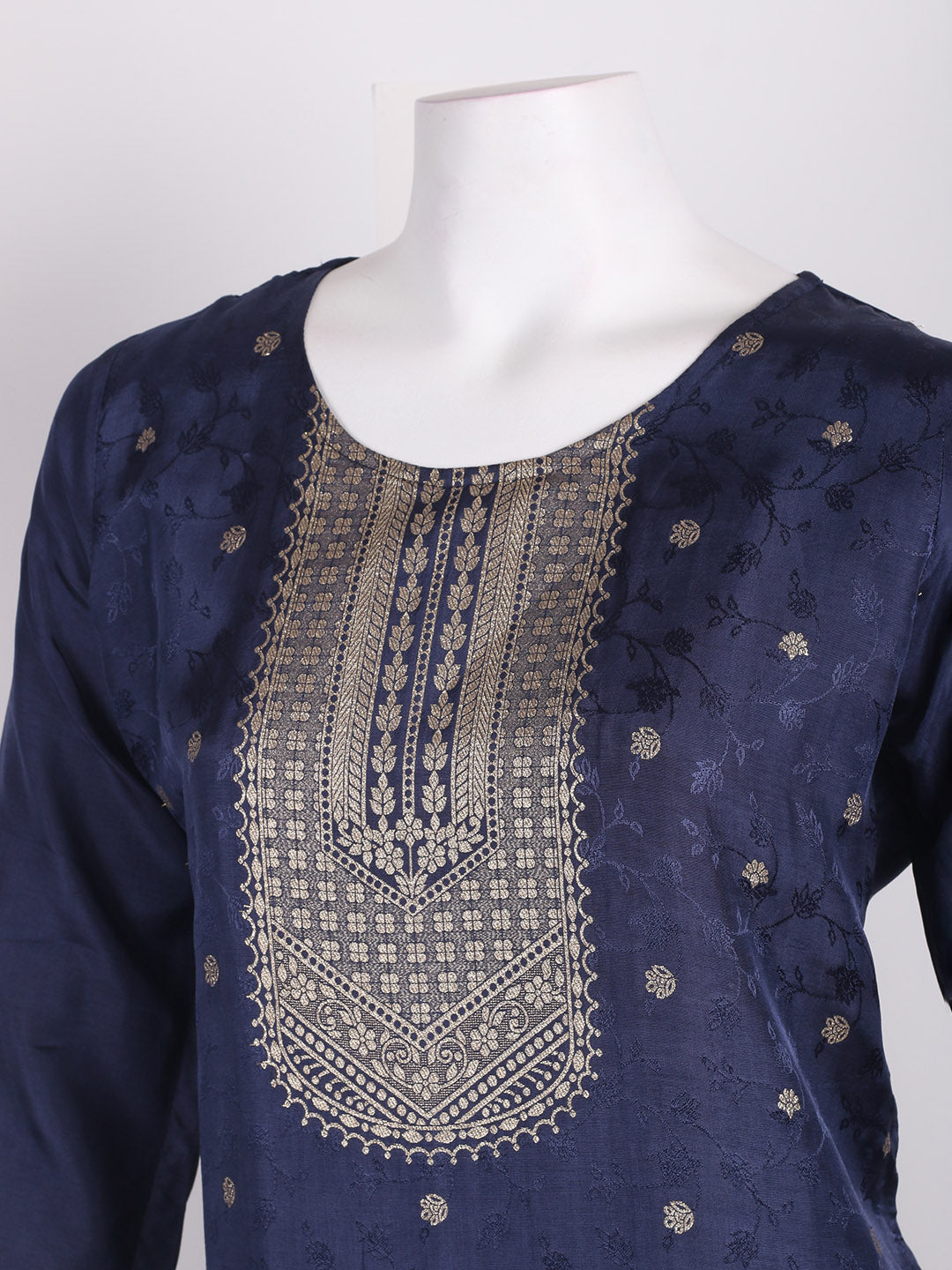 Banarasi Weave Art Silk Kurta With Pants &amp; Dupatta