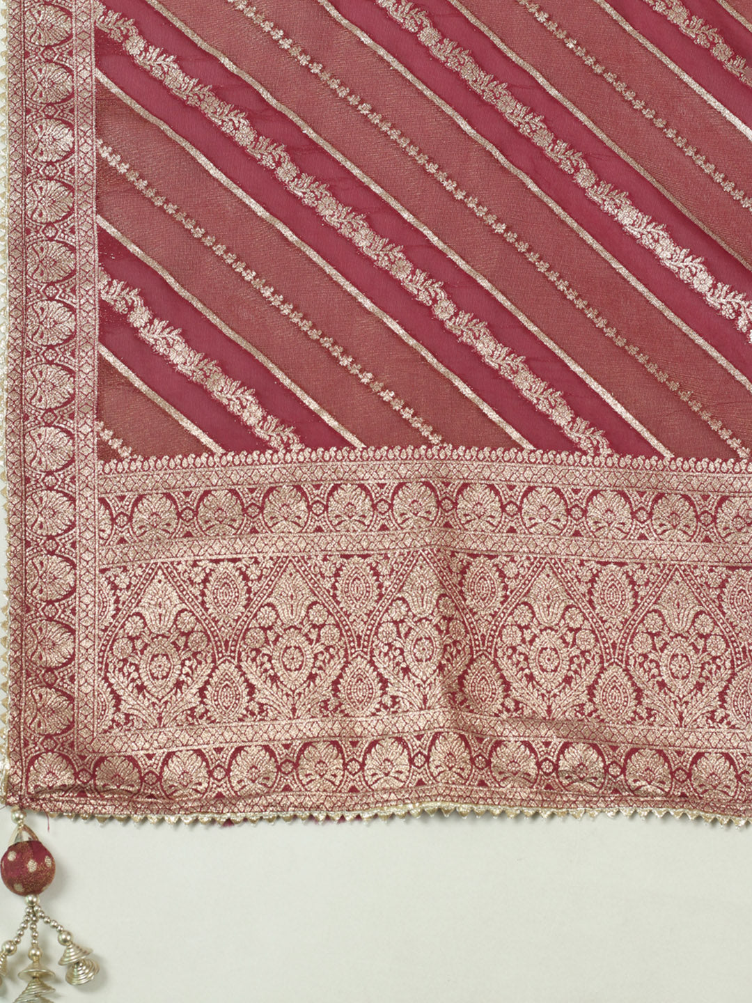 Embroidered Tissue Kurta With Pant &amp; Dupatta