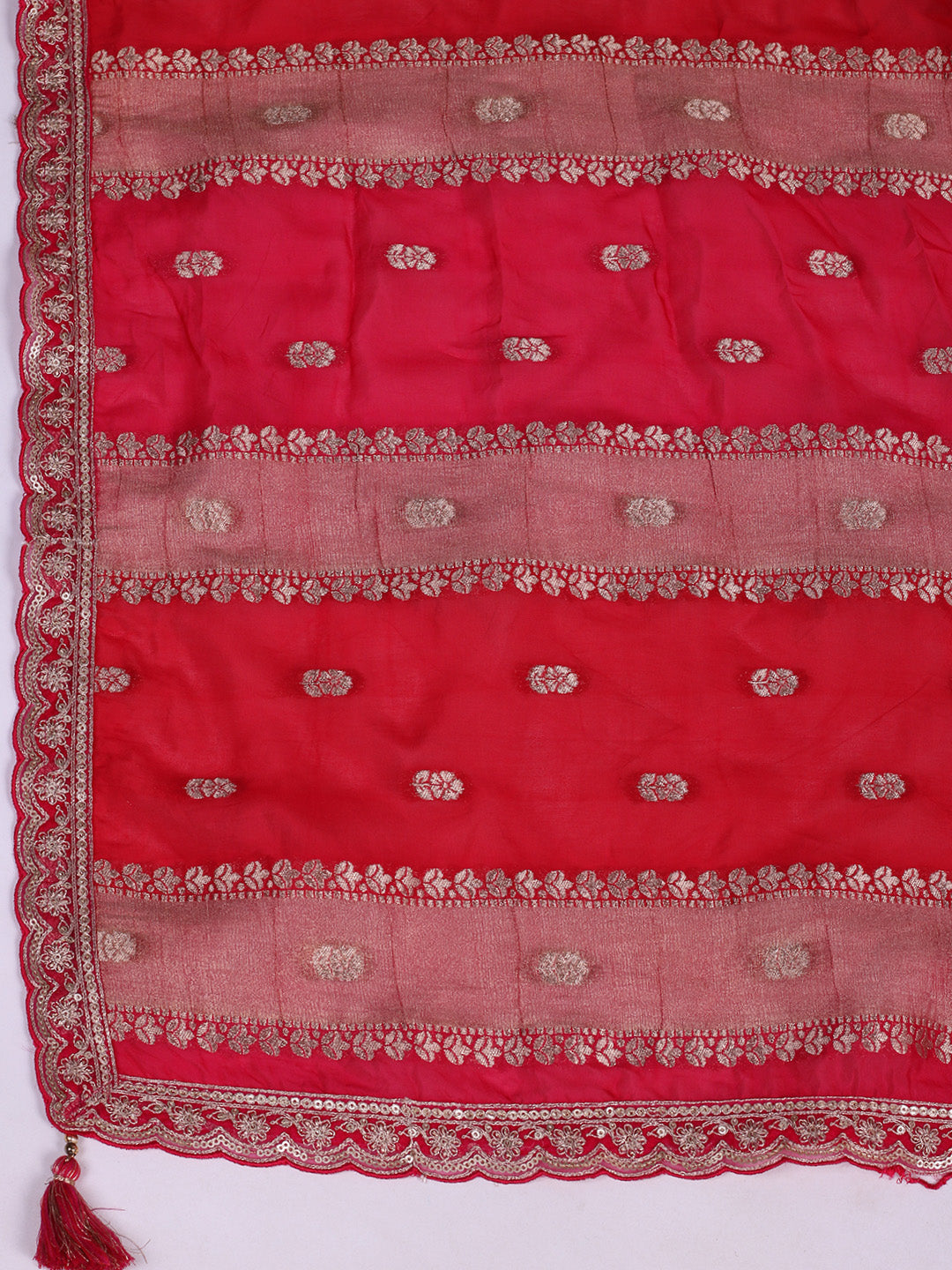 Embroidered Banarasi Kurta With Pant & Dupatta