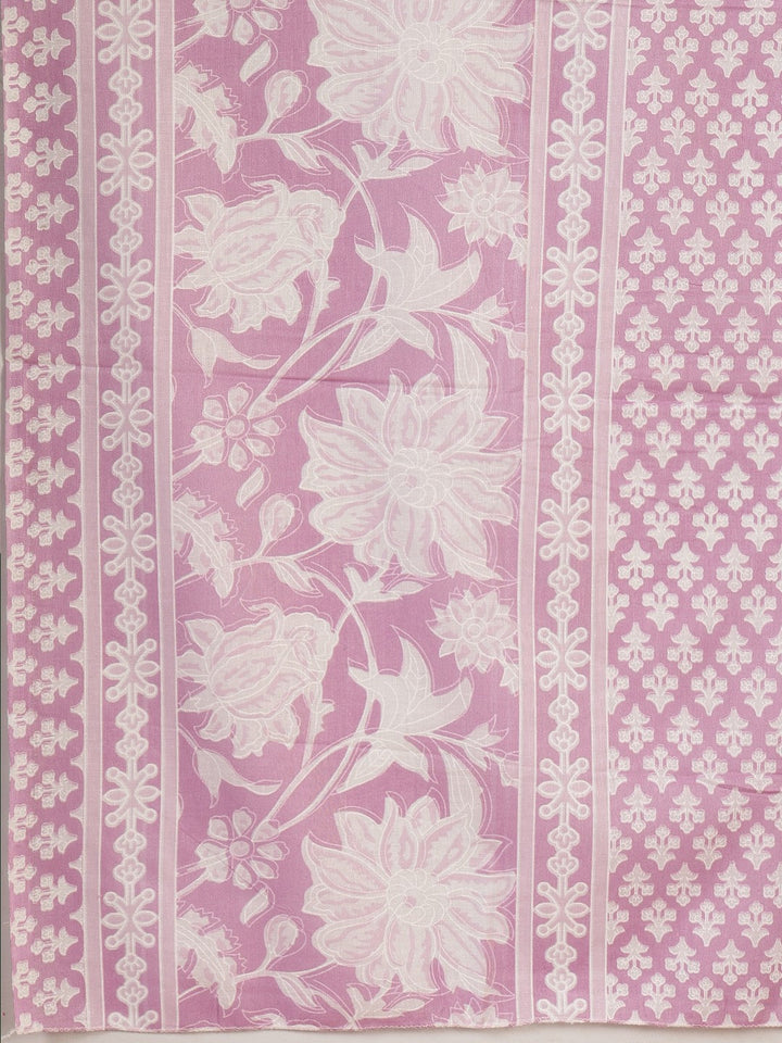 Printed Cotton Blend Kurta With Pant &amp; Dupatta