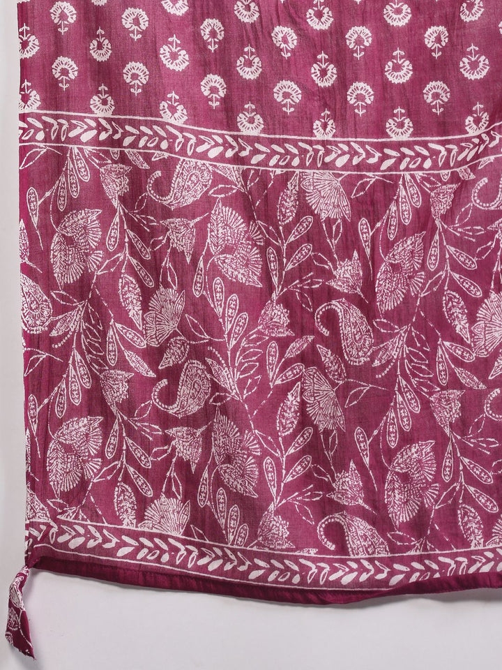 Printed Cotton Kurta With Pant &amp; Dupatta