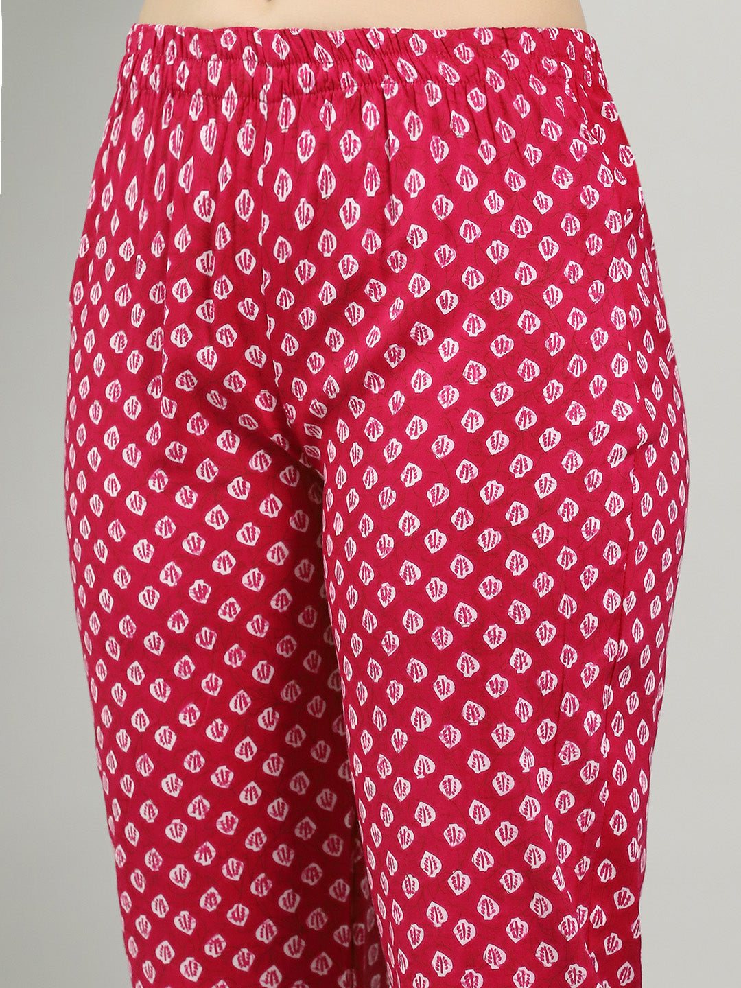 Printed Cotton Blend Kurta & Pants