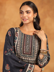 Printed Muslin Kurta With Palazzo & Dupatta